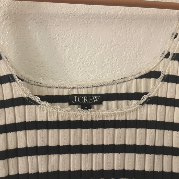 JCREW striped tank top with lace trim, medium size - Picture 2 of 4